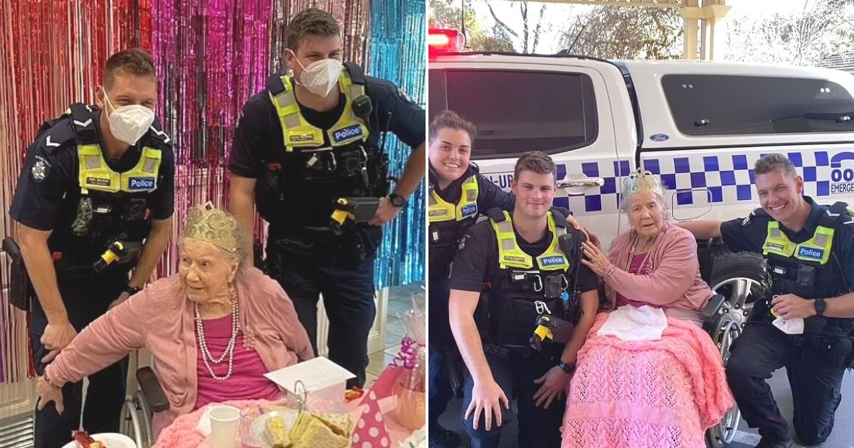 untitled design 13 1.jpg?resize=1200,630 - 100-Year-Old Woman Can't Stop Smiling After She Is ARRESTED By The Police During Her Birthday Party