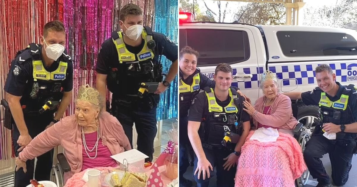 untitled design 13 1.jpg?resize=412,232 - 100-Year-Old Woman Can't Stop Smiling After She Is ARRESTED By The Police During Her Birthday Party