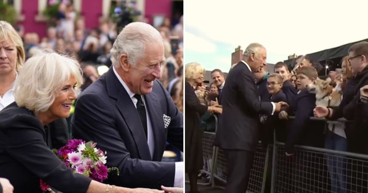 corgi5.jpg?resize=412,275 - King Charles III Smiled From Ear To Ear After Spotting An Adorable Well-Wisher During A Walkabout With Queen Consort In Northern Ireland