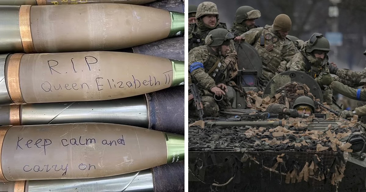 d27.jpg?resize=412,275 - BREAKING: Ukrainian Troops Write Tributes To Her Majesty On BOMBS Before Firing Them At Putin's Men