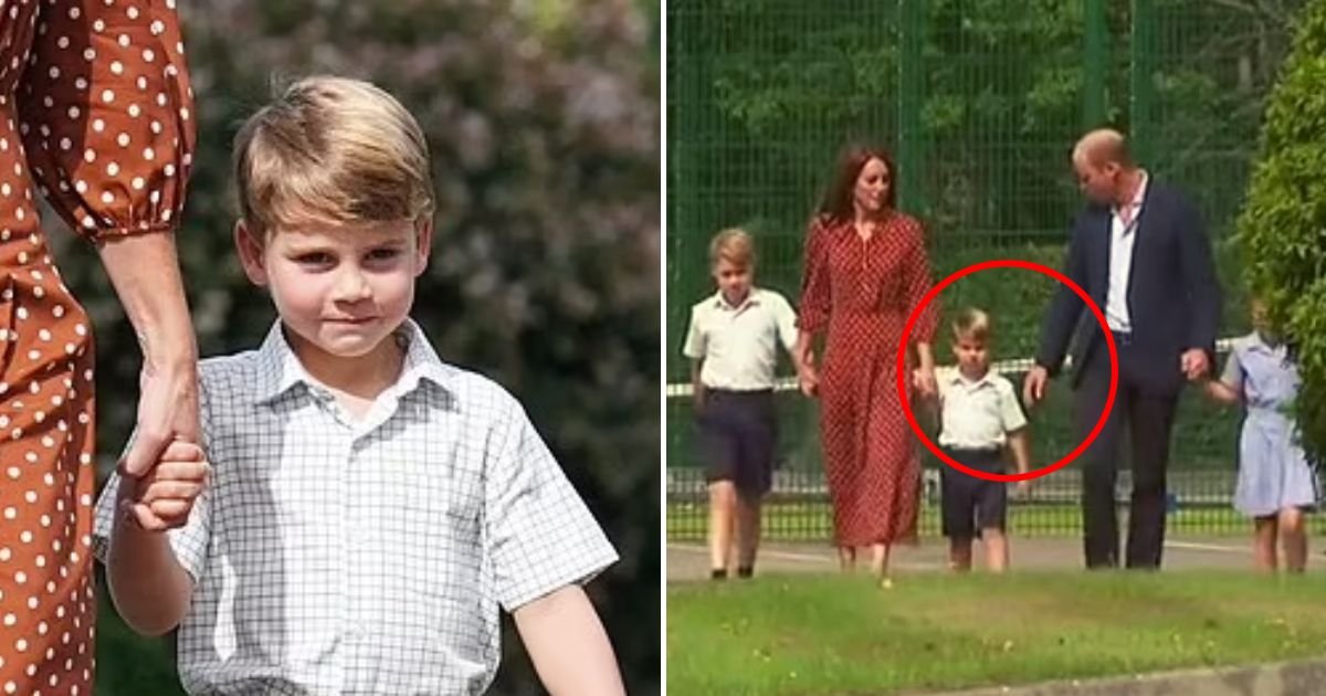 louis4.jpg?resize=1200,630 - 'I'm A Big Boy Now!' Adorable Moment Prince Louis, 4, Refuses To Take His Father's Hand As Prince William And Kate Walk Him To School