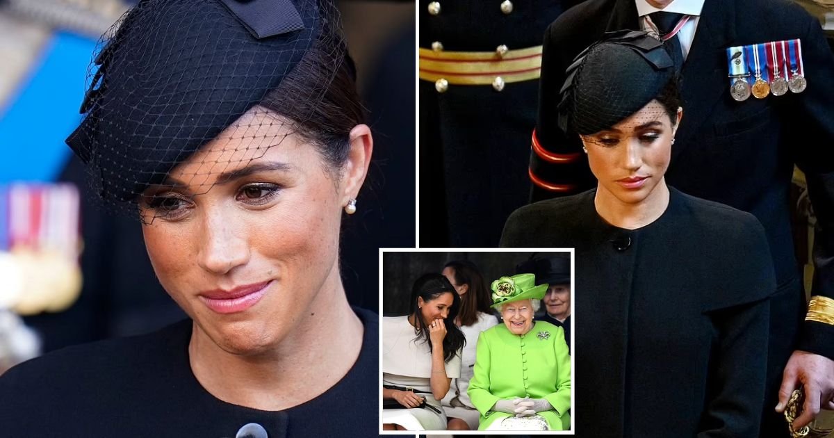 meghan5.jpg?resize=412,232 - Meghan Markle Wore A Pair Of Pearl Earrings Given To Her By The Queen As She Took Part In The Royal Funeral Procession