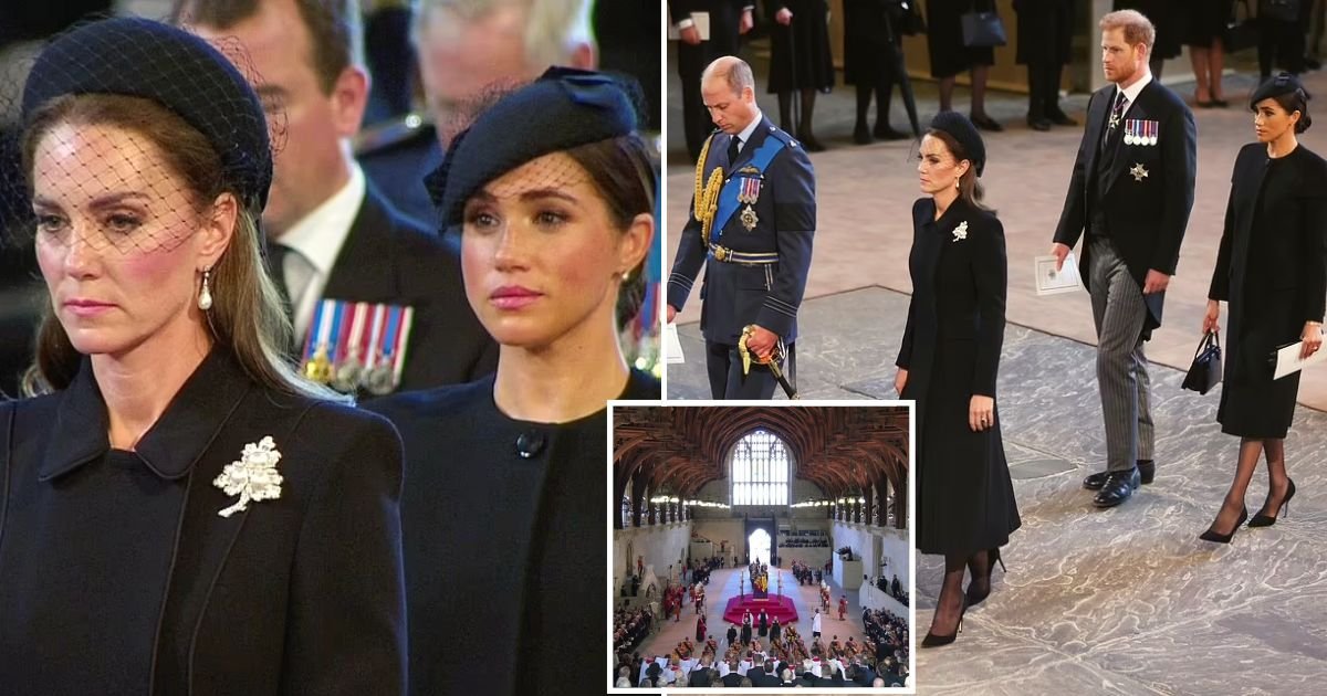 procession5.jpg?resize=412,275 - William And Harry Stood Together With Wives Kate And Meghan To Honor The Queen For Her Lying In State Service In Westminster Hall