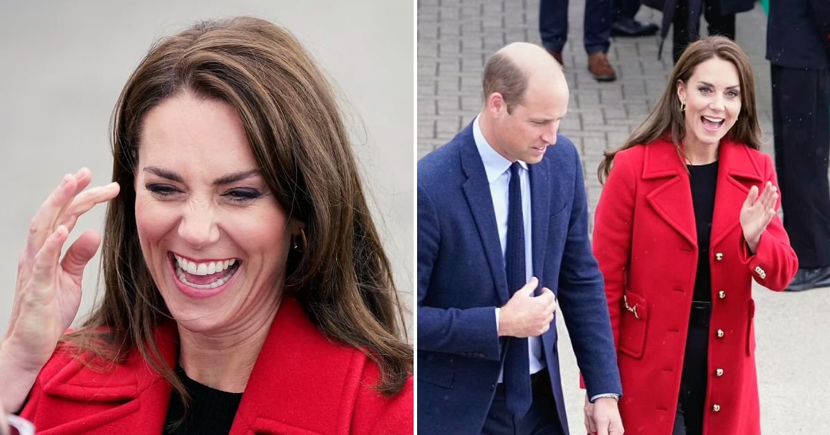 spencer5.jpg?resize=412,232 - Kate Middleton, The Princess Of Wales, Is RADIANT In Red 'Spencer' Coat And Wide-Leg Trousers As She Joins Prince Of Wales In Anglesey