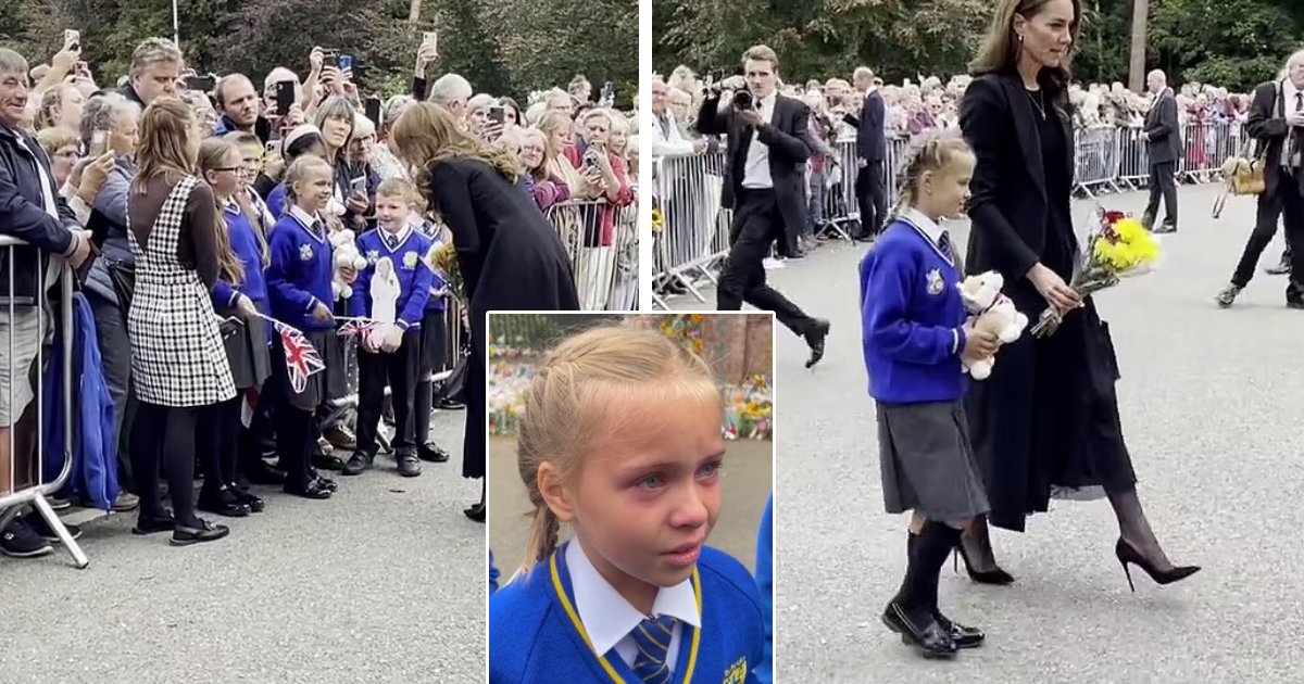 t1 9.png?resize=1200,630 - EXCLUSIVE: 8-Year-Old Schoolgirl Left 'Crying With Joy' After Princess Kate Picks Her Out To Place Her 'Loving' Tribute To The Queen