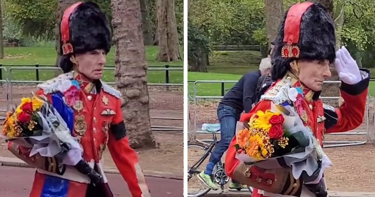 t2 9.png?resize=1200,630 - JUST IN: Elderly Royal Superfan Walks The Length Of The Mall To Lay Flowers In Tribute To The Queen