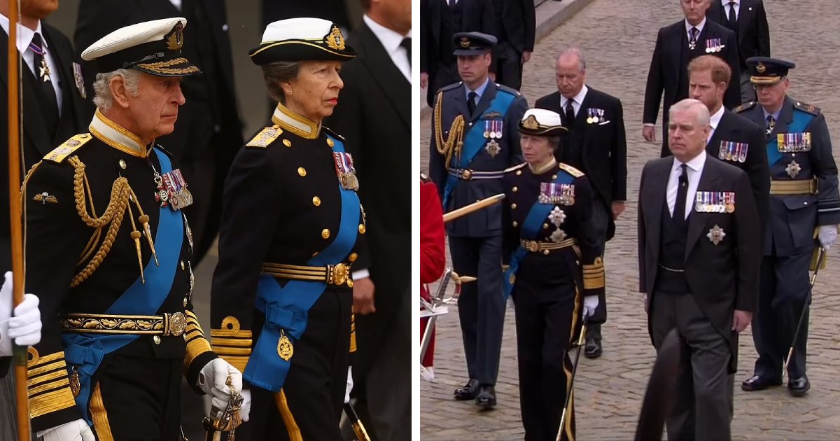 t4 3 1.png?resize=1200,630 - BREAKING: Princess Anne Is The ONLY FEMALE At The Queen's Coffin Procession As She's Joined By Her Brothers For Her Mom's Funeral