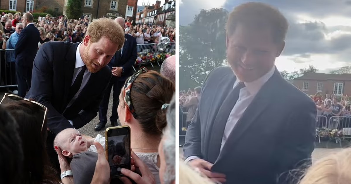 t6 3.png?resize=412,232 - EXCLUSIVE: Prince Harry's Loving Nature On Display As He Cradles Newborn & Chats With Kids During Windsor Walkabout