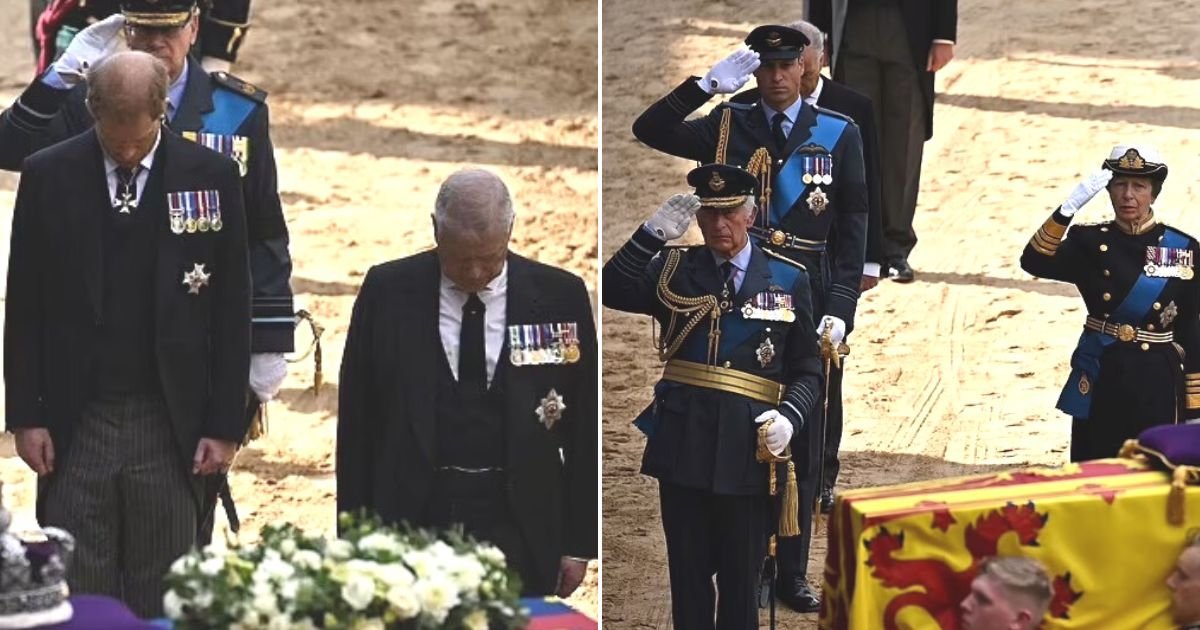 untitled design 19.jpg?resize=1200,630 - Prince Harry And Prince Andrew Stared At The Floor While Other Royals Saluted The Queen