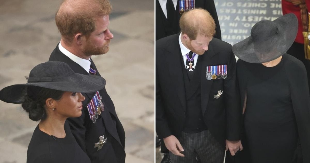 untitled design 46.jpg?resize=412,232 - 'Rigid' Harry And Meghan Displayed 'Distinct Lack Of Affection' During The Queen’s Funeral Service, Body Language Expert Says