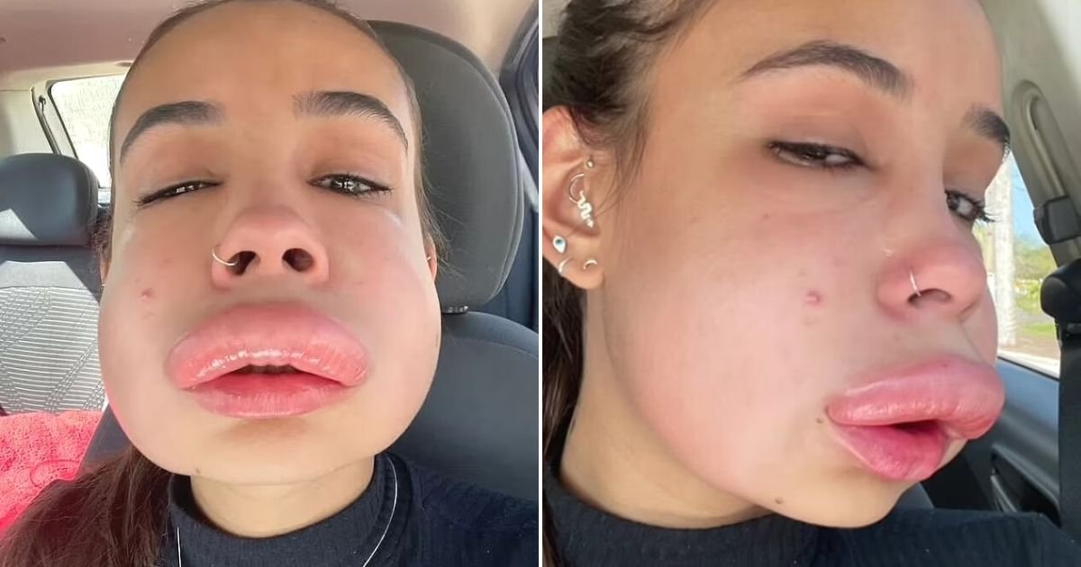 untitled design 50.jpg?resize=412,232 - ‘I Looked Like A FISH After My Lips Swelled To 5x Their Original Size Because Of Botched Fillers’