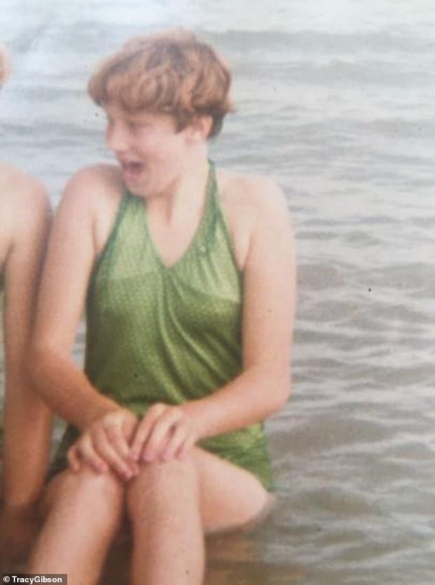 Tracy as a teen on a family trip to the beach. She told her mother what Kelk had done but was called a