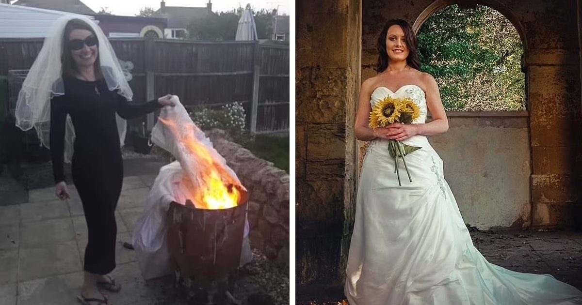 d119.jpg?fit=1024%2C538&ssl=1&strip=all - Woman ‘Heals’ From Her Traumatic Divorce By Covering Her Wedding Gown In PAINT & Setting It Ablaze 