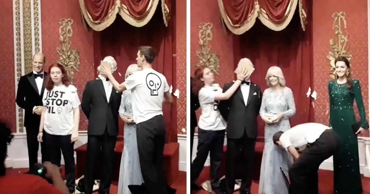 d144.jpg?resize=412,232 - BREAKING: Climate Activists Strike King Charles At Madame Tussauds And Cover His Face With CAKE