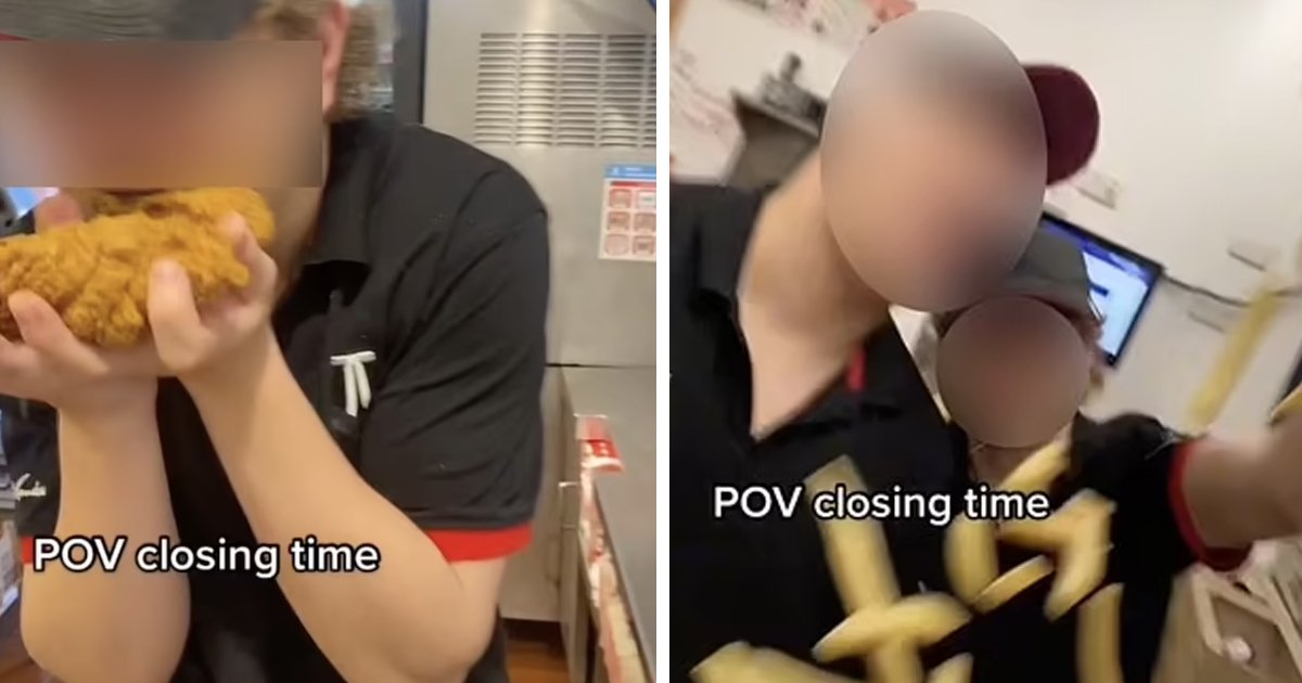 d150.jpg?resize=1200,630 - BREAKING: "Stop Doing That To My Food!"- Customers Left Fuming As KFC Workers Caught LICKING Pieces Of Cooked Kitchen