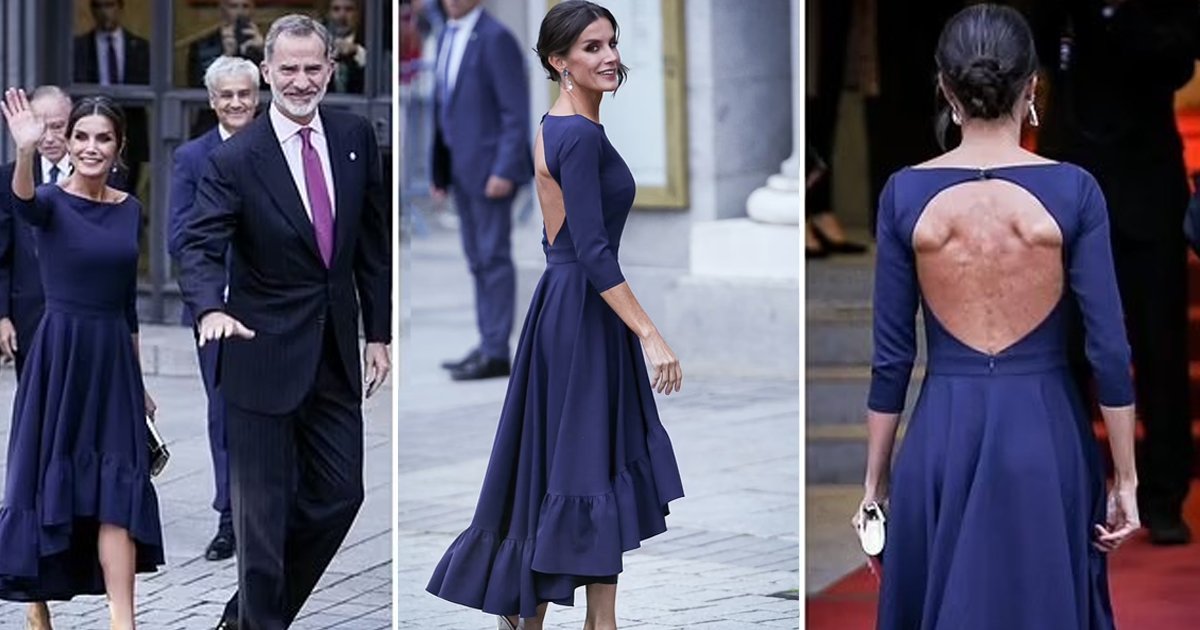 d153 1.jpg?resize=1200,630 - "Wow, That Monarch Has Some Major Muscle!"- Queen Letizia Of Spain Puts Her VERY 'Toned' Figure On Display In A Backless Gown
