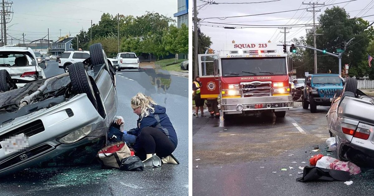 d96.jpg?resize=1200,630 - JUST IN: Pregnant Firefighter 'In Labor' Puts Heroic Skills On Display As She Rescues Driver In Car Crash Before Delivering Her Baby