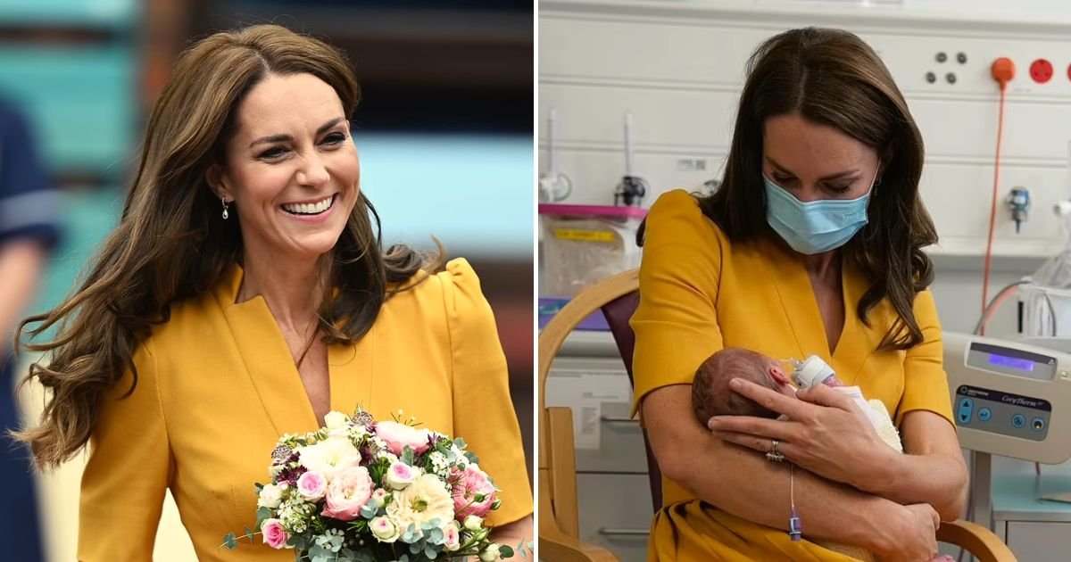 kate5.jpg?resize=412,275 - Kate, The Princess of Wales, Is STUNNING In A Yellow Dress As She Cradles A Newborn Baby Girl During Her Visit To Award-Winning Maternity Unit