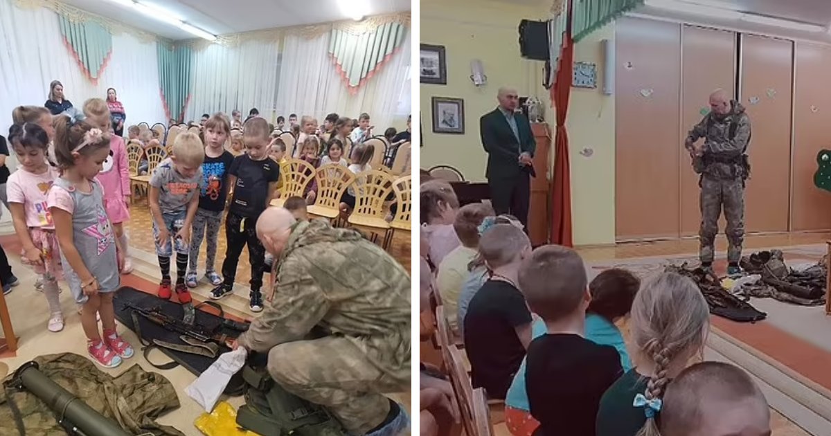 t2 10.png?resize=1200,630 - BREAKING: Heartbreaking Scenes Filmed In Russia Show 4-Year-Olds Being Taught How To Use GUNS