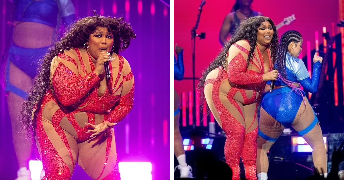 t6 9.png?resize=412,275 - EXCLUSIVE: Lizzo Heats Up The Stage In A Fiery Red Sparkling Bodysuit While Flaunting Her Curves