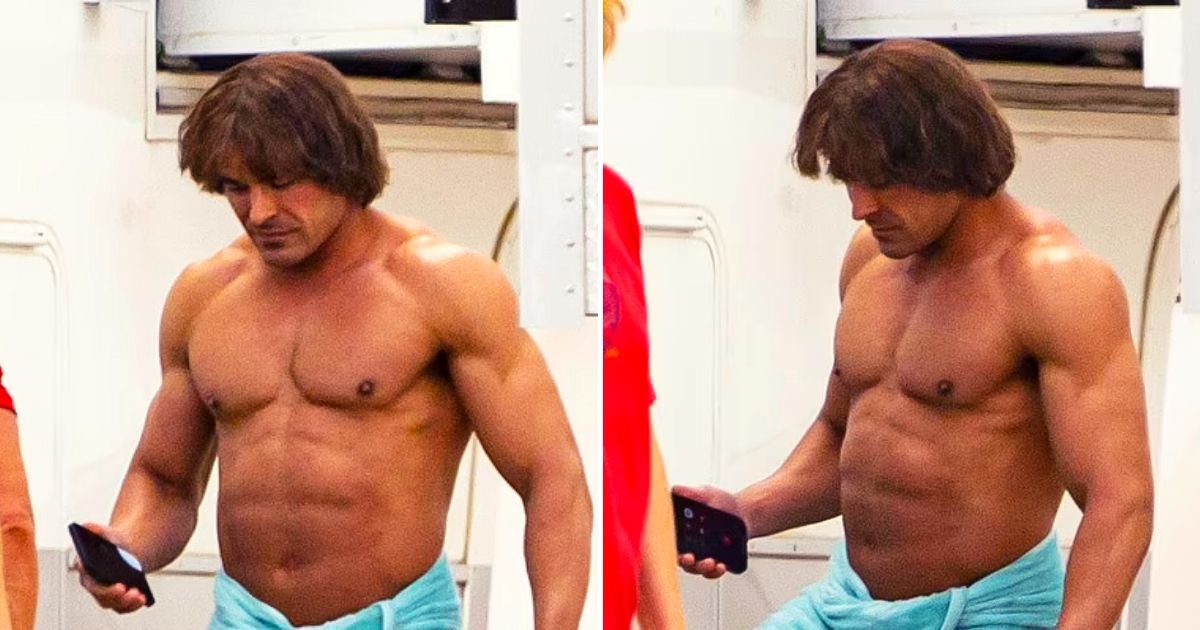 zac5.jpg?resize=1200,630 - BREAKING: Zac Efron Looks UNRECOGNIZABLE As He Recreates Wrester Kevin Von Erich's Frame On The Set Of New Movie The Iron Claw