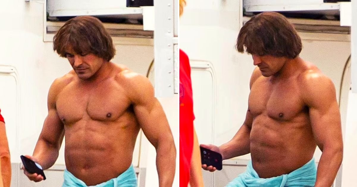 zac5.jpg?resize=412,275 - BREAKING: Zac Efron Looks UNRECOGNIZABLE As He Recreates Wrester Kevin Von Erich's Frame On The Set Of New Movie The Iron Claw
