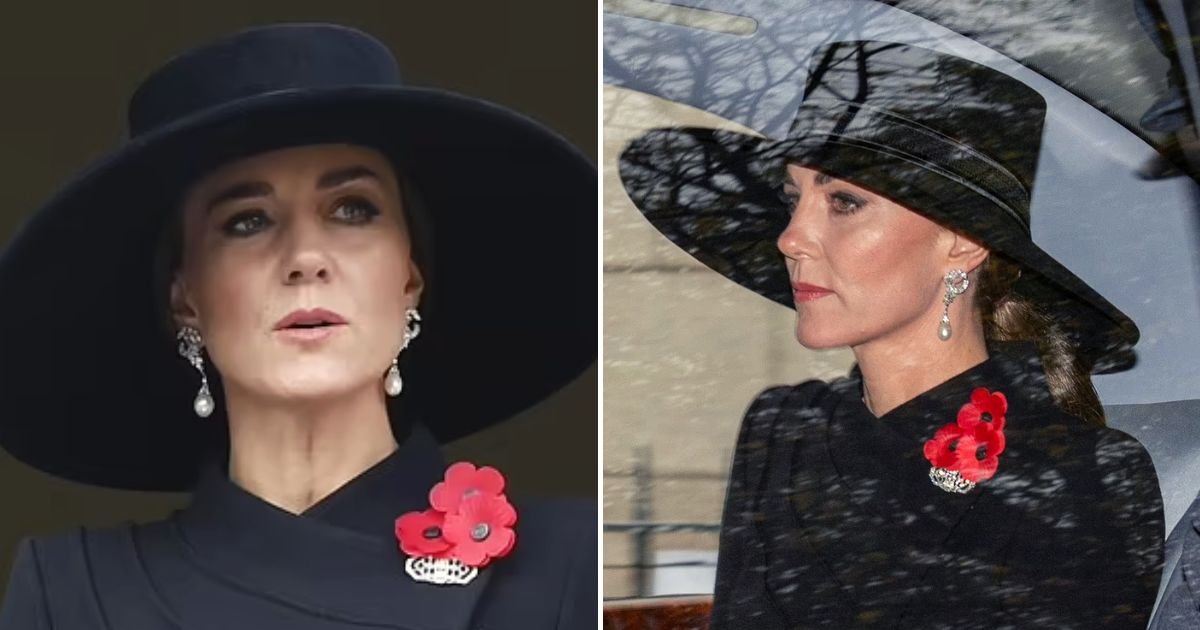 kate4.jpg?resize=1200,630 - JUST IN: Kate, Princess Of Wales, Appears Very Emotional As She Attends The Remembrance Sunday Service Alongside Other Senior Royals