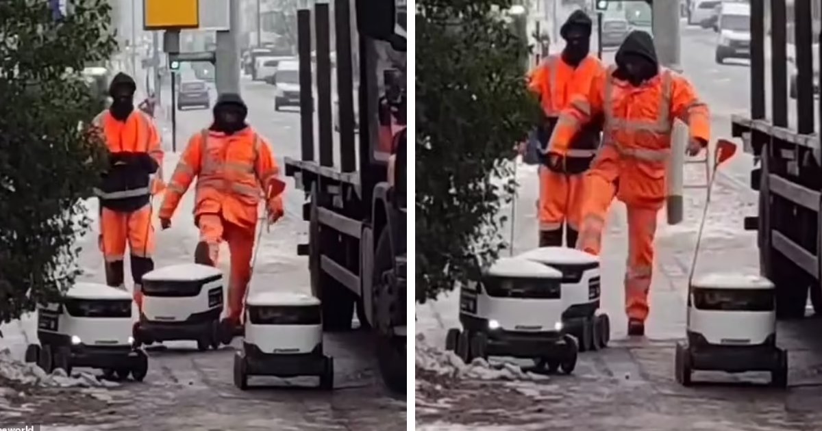 t1 5.png?resize=412,275 - EXCLUSIVE: Video Shows Construction Worker KICKING 'Grocery Delivery Robot'