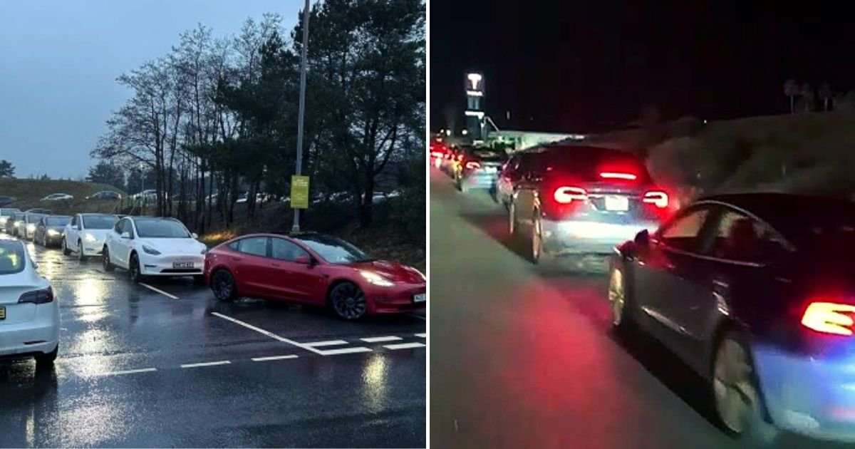 tesla4.jpg?resize=1200,630 - JUST IN: Six-Hour Lines Show The REALITY Of Owning A Tesla During The Holidays