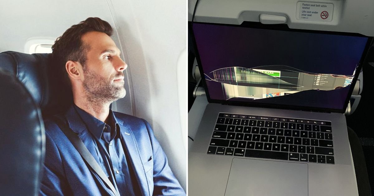 laptop5.jpg?resize=1200,630 - Delta Passenger FURIOUS After His Laptop Screen Got DESTROYED After The Person In Front Of Him Reclined Their Seat