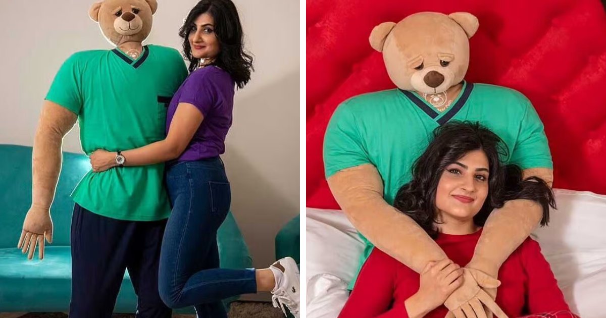 t2 2.png?resize=1200,630 - "Say Hello To My Human-Sized Teddy!"- Single Woman 'Spends Night' With Her Giant Bear Puffy Whom She Calls Her 'Faithful Lover'