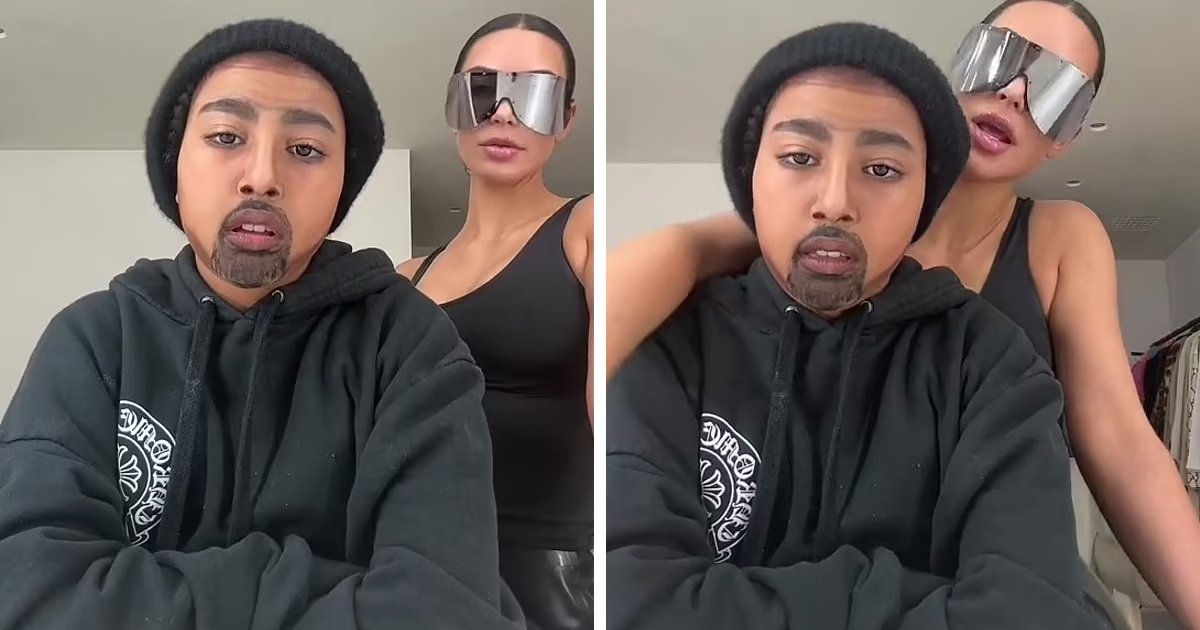 t6 8.png?resize=1200,630 - EXCLUSIVE: North West Uses Special FX Makeup To Transform Into Her Dad Kanye West For TikTok & Mom Kim Kardashian Is Right By Her Side