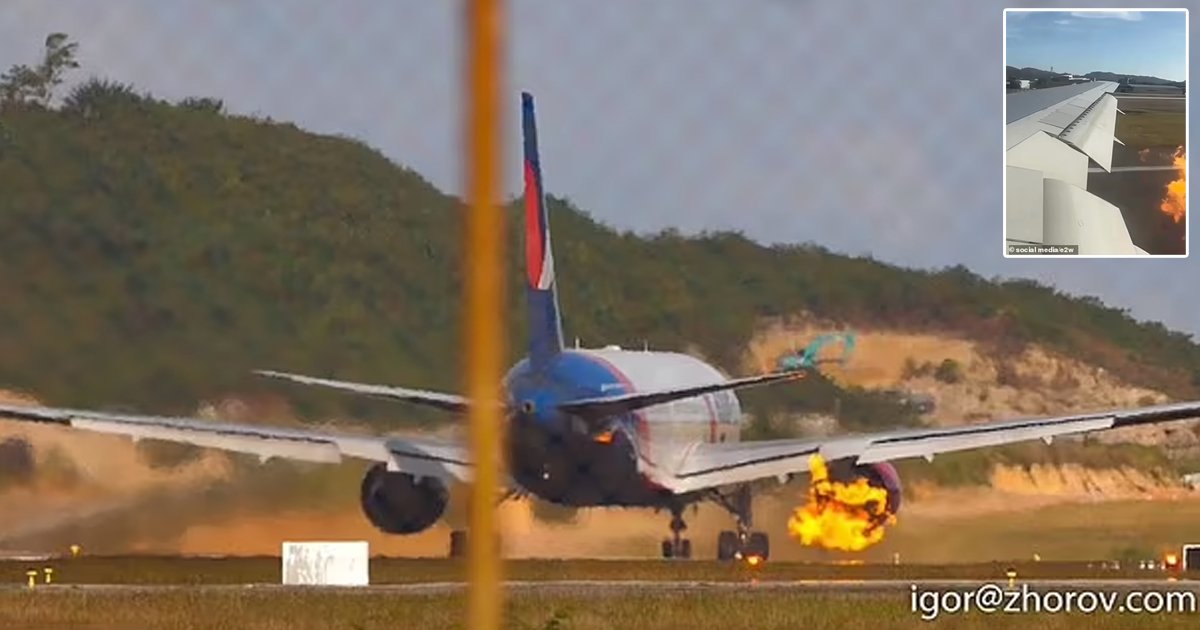 d4.jpg?resize=412,275 - BREAKING: Engine Erupts In Flames Of Plane Carrying 321 Passengers On Board As Tires EXPLODE During Take-Off