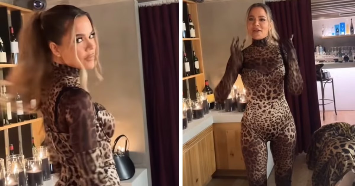 d8.jpg?resize=412,275 - EXCLUSIVE: Khloe Kardashian Sends 'Temperatures Soaring' In A 'Skin-Tight' Animal Print Catsuit