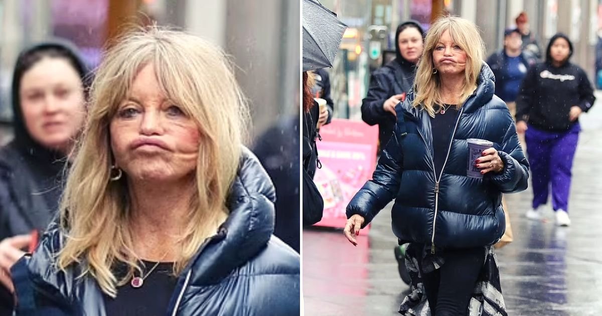 goldie4.jpg?resize=1200,630 - JUST IN: Goldie Hawn, 77, Looks Unrecognizable As She Was Seen Walking Around New York City While Drinking A Smoothie