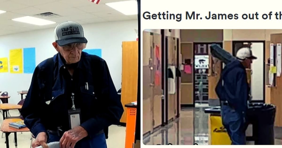 james4.jpg?resize=1200,630 - Students Set Up A GoFundMe Page For 80-Year-Old School Janitor Who Needs To Continue Working To Pay His Rent