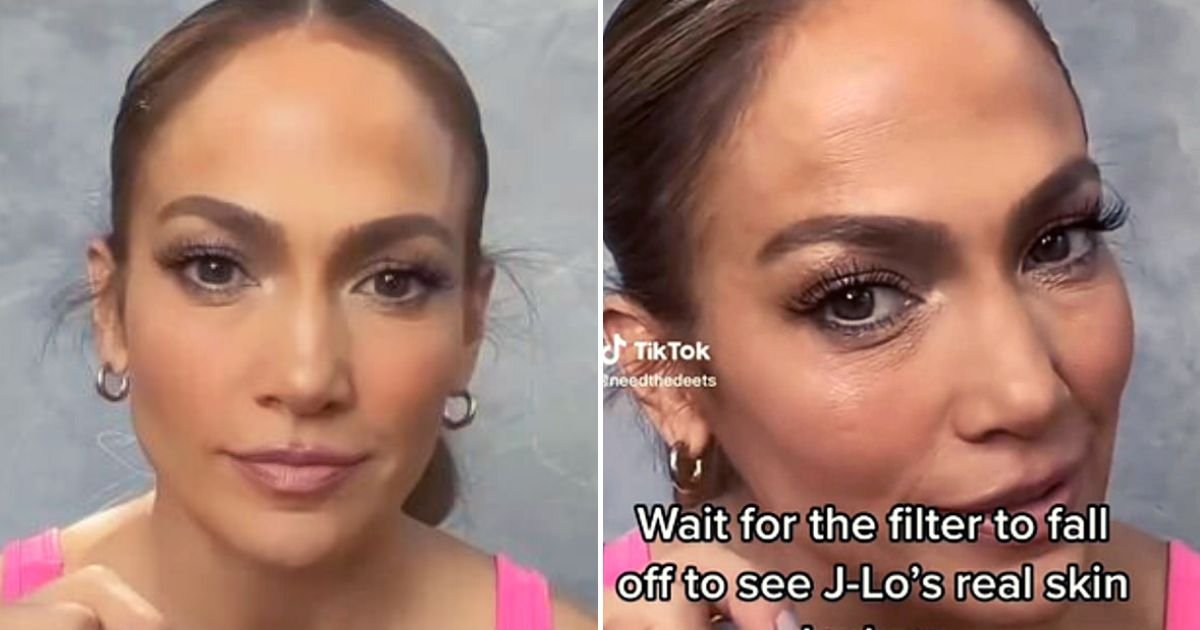 jlo5.jpg?resize=1200,630 - JUST IN: Jennifer Lopez Accidentally Exposes Her ‘REAL Skin Texture’ After Glossy Filter Glitched