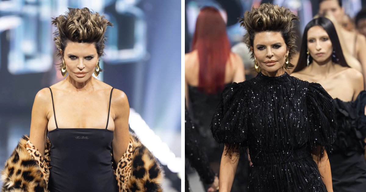 t6 2.png?resize=412,275 - EXCLUSIVE: Lisa Rinna Stuns Viewers By Hitting The Fashion Runway In Her 'Barely There' Catsuit