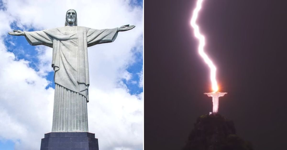 untitled design 73.jpg?resize=412,275 - JUST IN: Incredible Moment Giant Lightning Strikes A Statue Of Jesus Christ