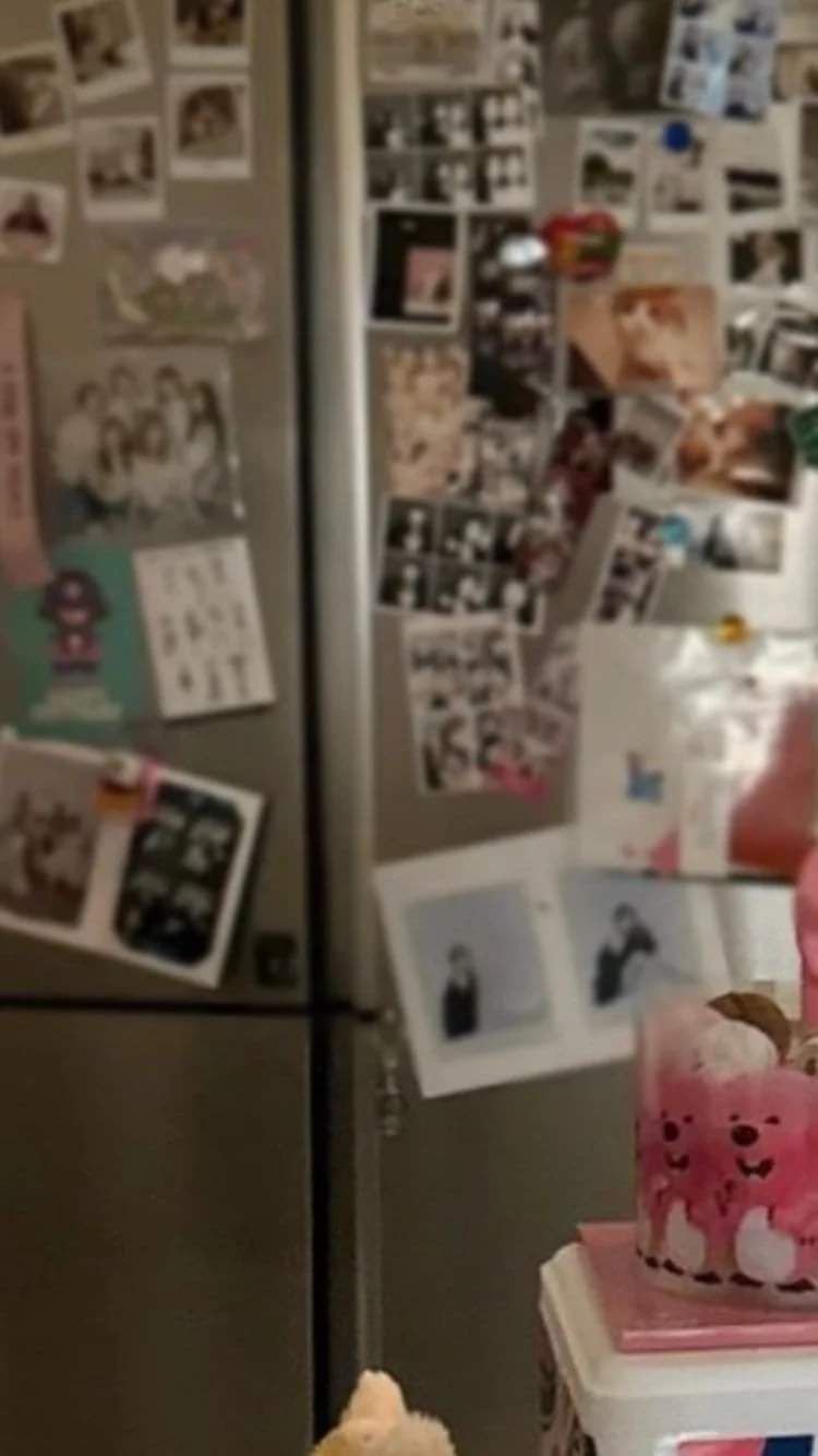 카라 강지영네 집 냉장고에 붙어있는 사진