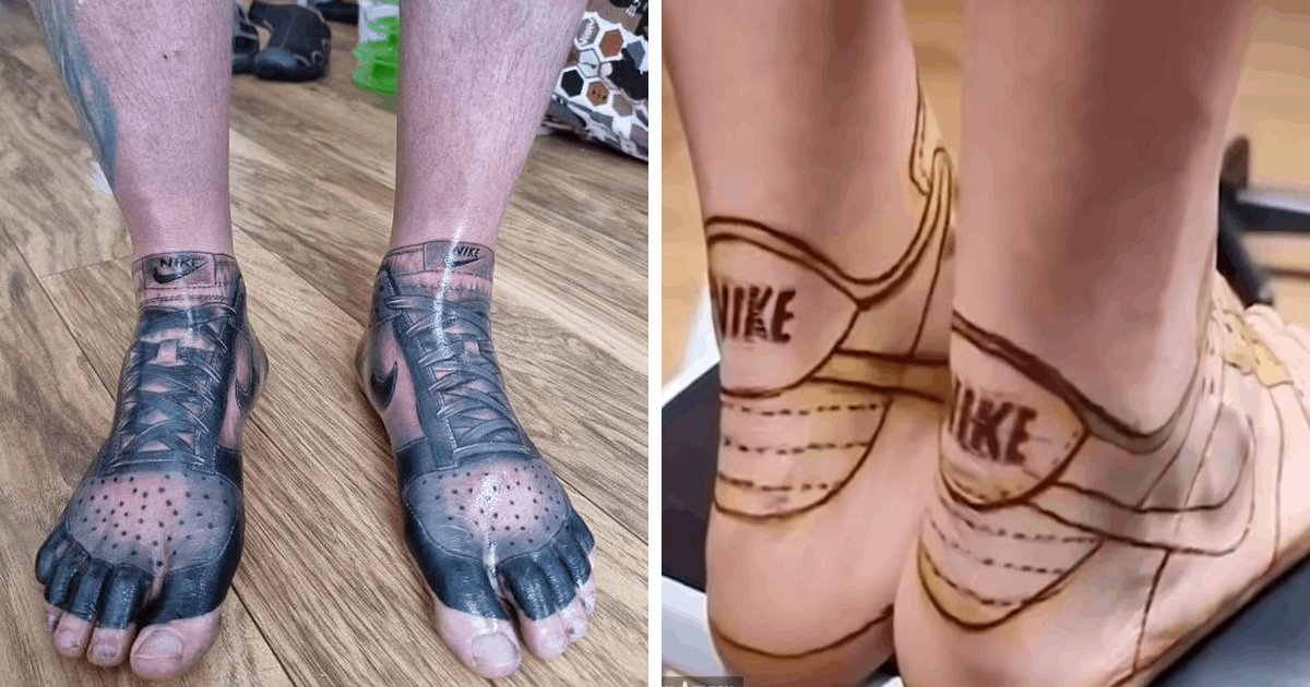 d2.png?resize=1200,630 - EXCLUSIVE: 44-Year-Old Man Makes 'Spontaneous Decision' To Get His Nike Trainers TATTOOED Across His Feet