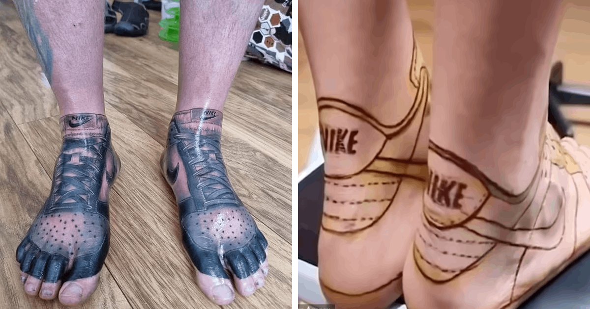 d2.png?resize=412,275 - EXCLUSIVE: 44-Year-Old Man Makes 'Spontaneous Decision' To Get His Nike Trainers TATTOOED Across His Feet