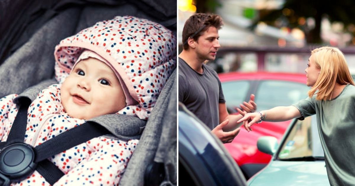stroller4.jpg?resize=412,275 - Man Furious After A Mother Accidentally Scratched His Car With Stroller But It Was Parked On The Pavement
