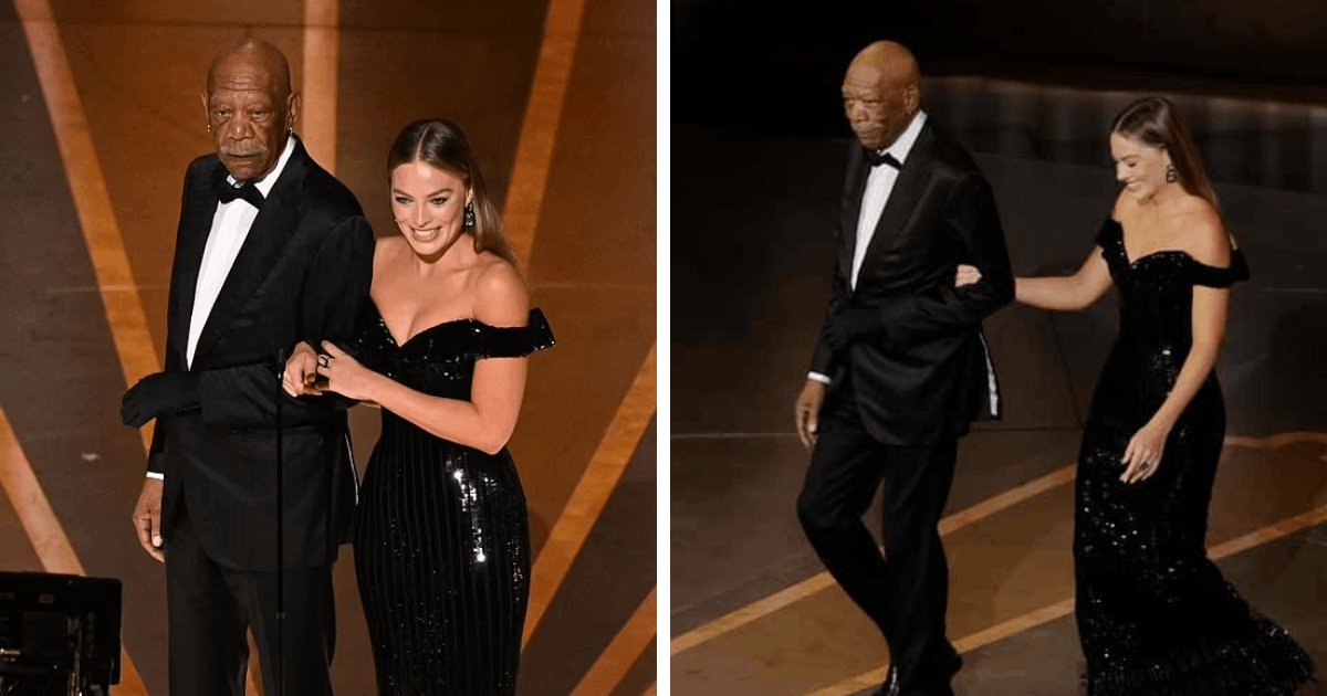 t2 5.png?fit=1024%2C538&ssl=1&strip=all - EXCLUSIVE: Morgan Freeman Leaves Audience Confused After Pictured Wearing 'Satin Glove' While Presenting Award With Margot Robbie At The Oscars
