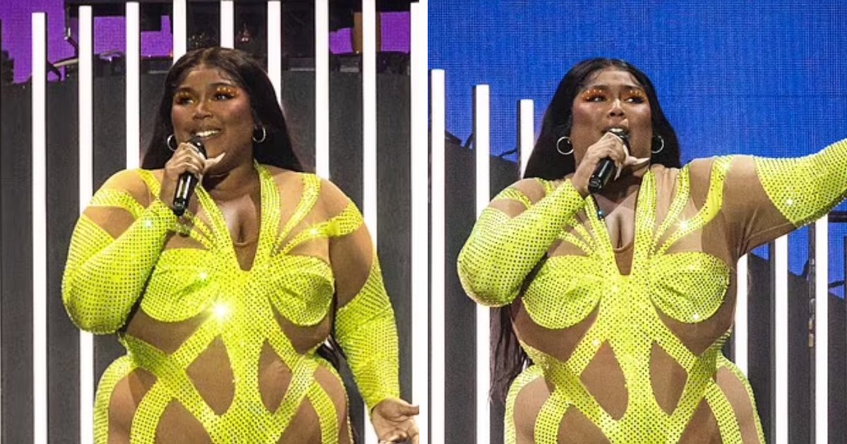 t5 11.png?resize=412,275 - EXCLUSIVE: Singer Lizzo Leaves Crowds Wanting For More In Her Bright Neon Yellow Bodysuit While Performing Live On Stage