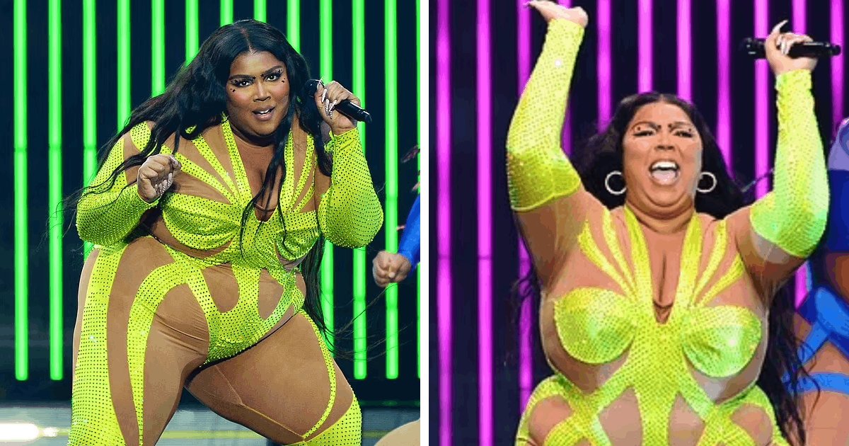 t6 5.png?resize=412,275 - EXCLUSIVE: Lizzo Turns Heads Again In Her Sizzling 'Glitzy' Yellow Bodysuit While Entertaining Thousands Of Fans