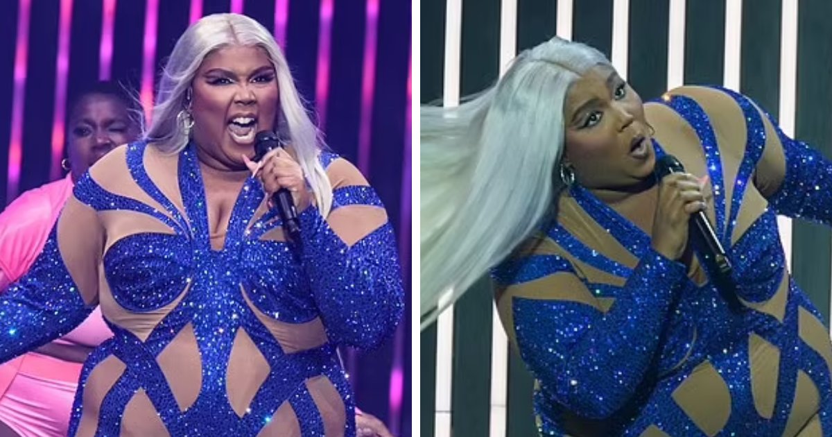 t7 2.png?resize=412,275 - EXCLUSIVE: Lizzo Puts Up A Confident Display In A Very DARING 'Sparkly Blue' Cut-Out Jumpsuit