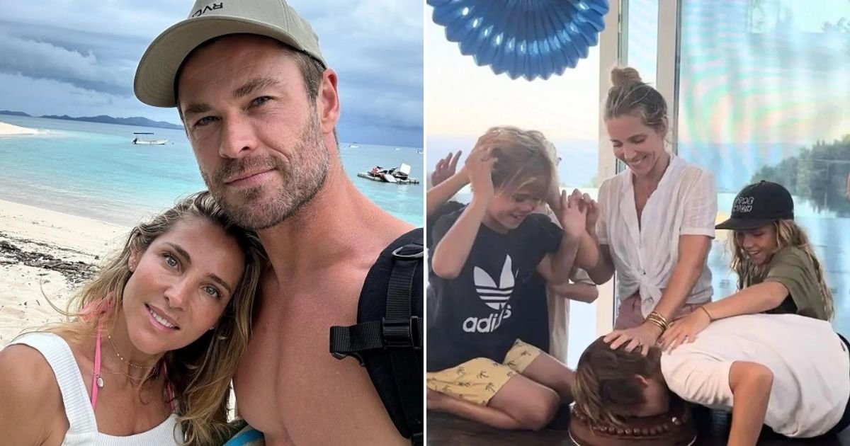 untitled design 95.jpg?resize=1200,630 - Chris Hemsworth And Wife Elsa Pataky SLAMMED For Pushing Son’s Head Into A CAKE