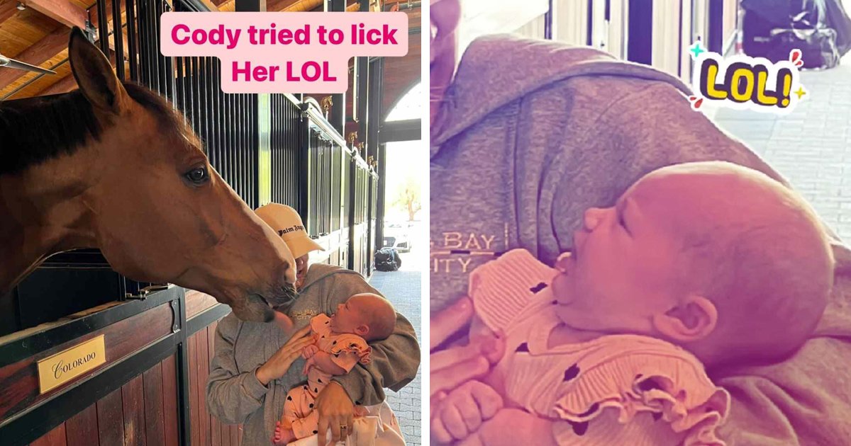 d140 1.jpg?resize=1200,630 - EXCLUSIVE: Fans Go Wild As Kaley Cuoco Introduces Her Adorable Newborn Daughter To Her Horses