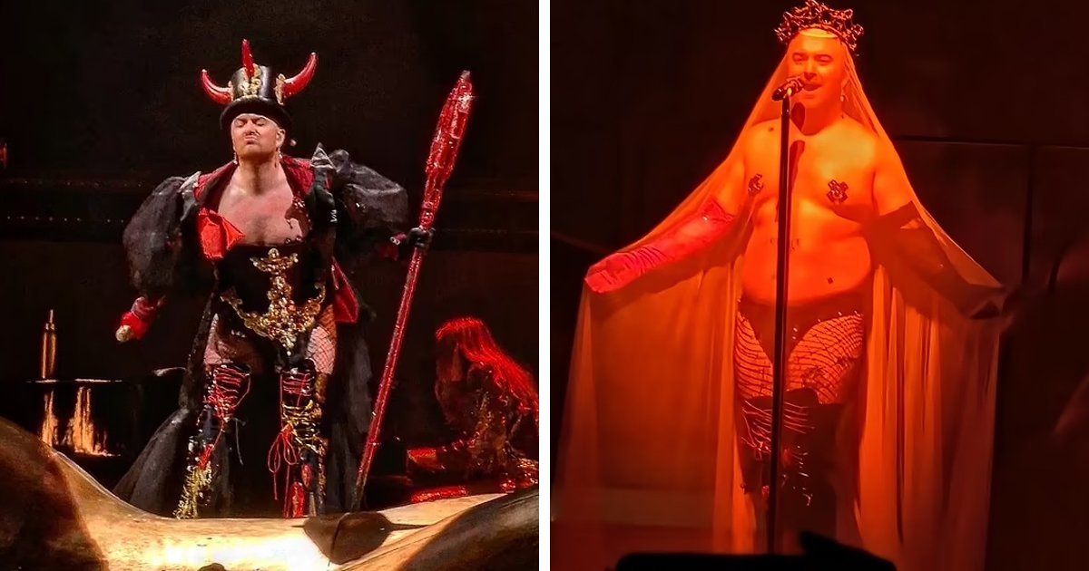 t1 1.jpg?resize=412,275 - JUST IN: Sam Smith Sparks Furious Backlash With A Devil Costume While Holding A PITCHFORK